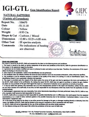 9.92 Ratti Natural Yellow Sapphire With Govt Lab Certificate-(4551)
